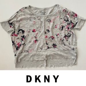 DKYN Jeans Floral Print Gray T-Shirt